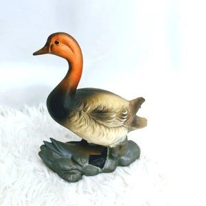 Vintage Ceramic Canvasback Duck Goose Bird 6" Decor Hunting Sculpture Figurine